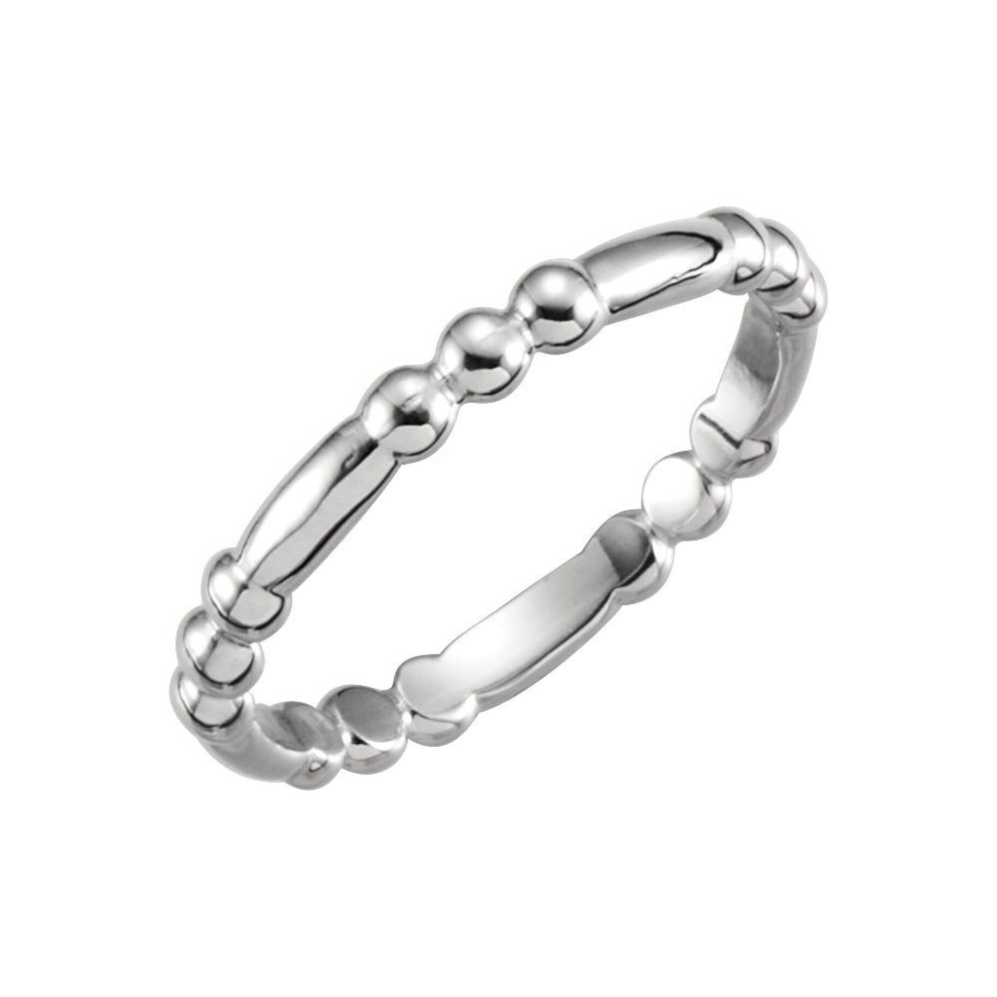 Half Beaded Ring Sterling Silver