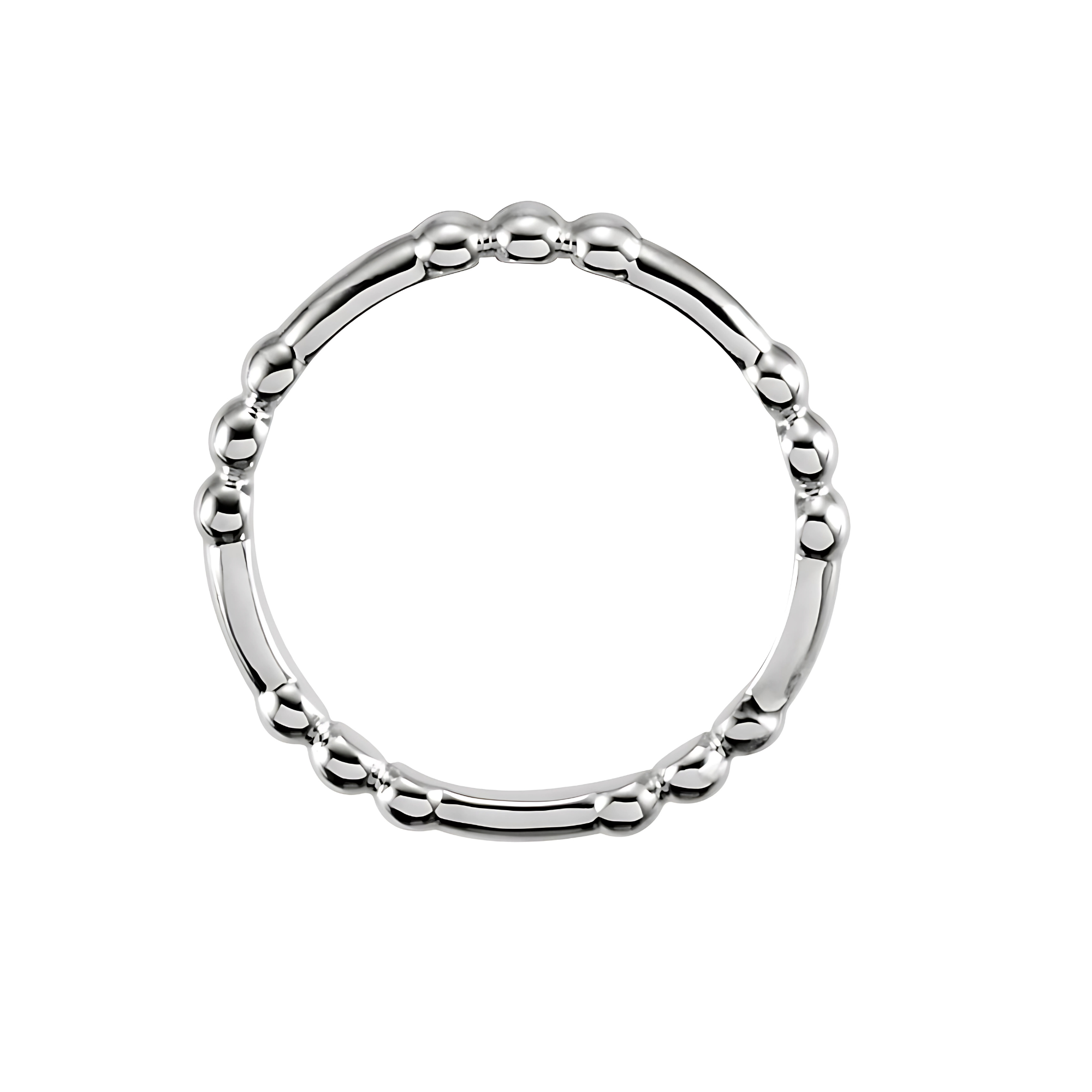 Half Beaded Ring Sterling Silver
