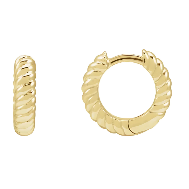 Rope Huggie Earrings 14k Gold
