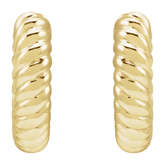 Rope Huggie Earrings 14k Gold