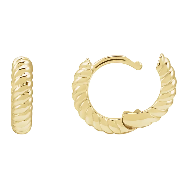 Rope Huggie Earrings 14k Gold