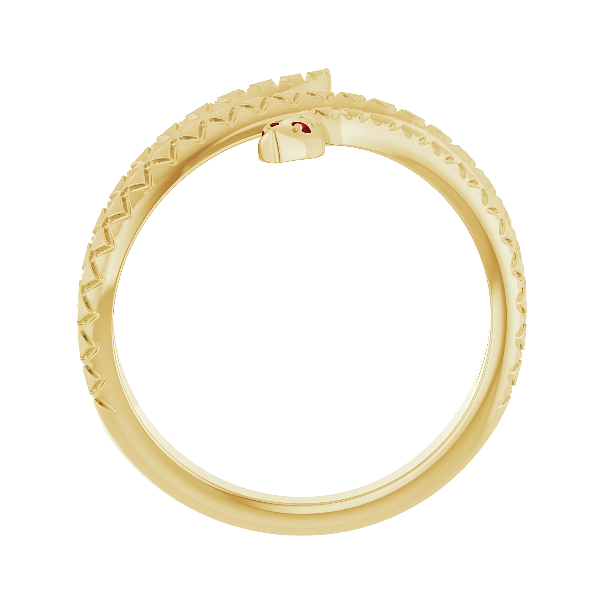 Garnet Snake Ring 14k Gold