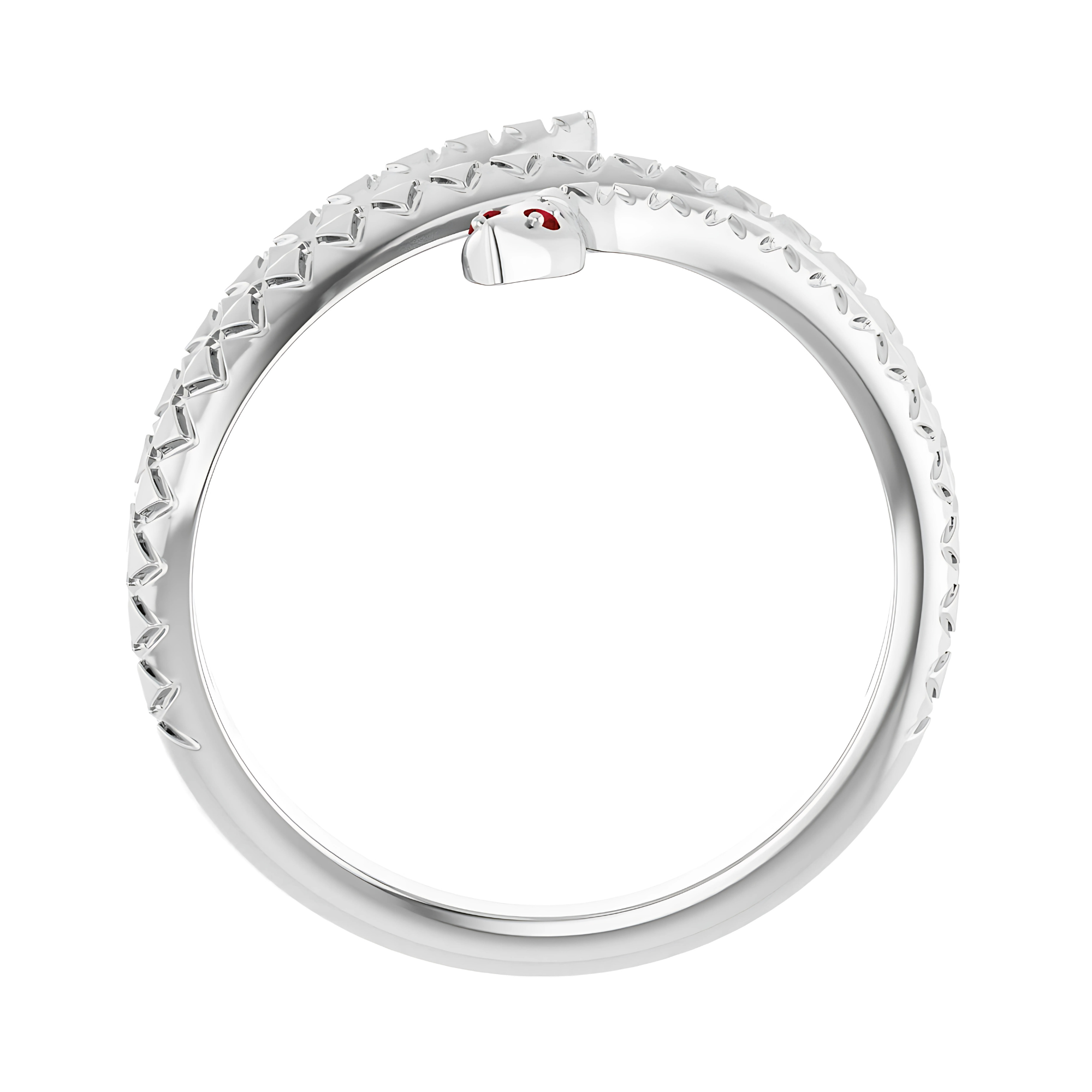 Garnet Snake Ring Sterling Silver