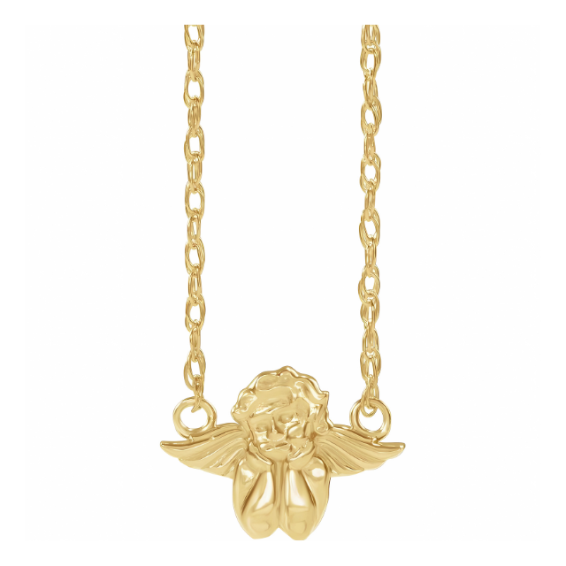 Cherub 14k Gold Necklace
