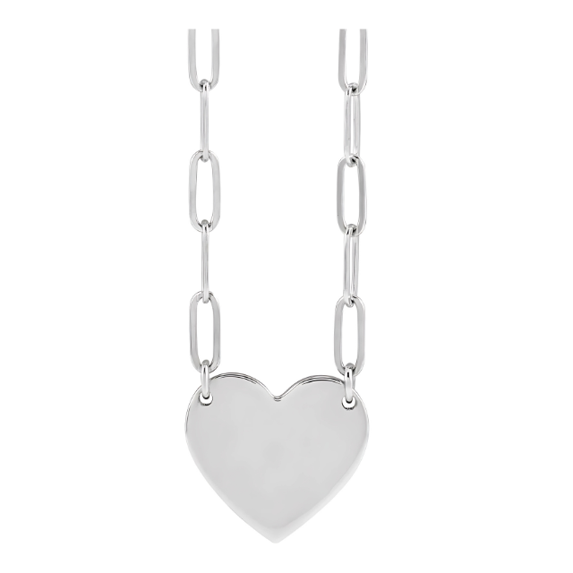Paperclip Hearts Sterling Silver Necklace