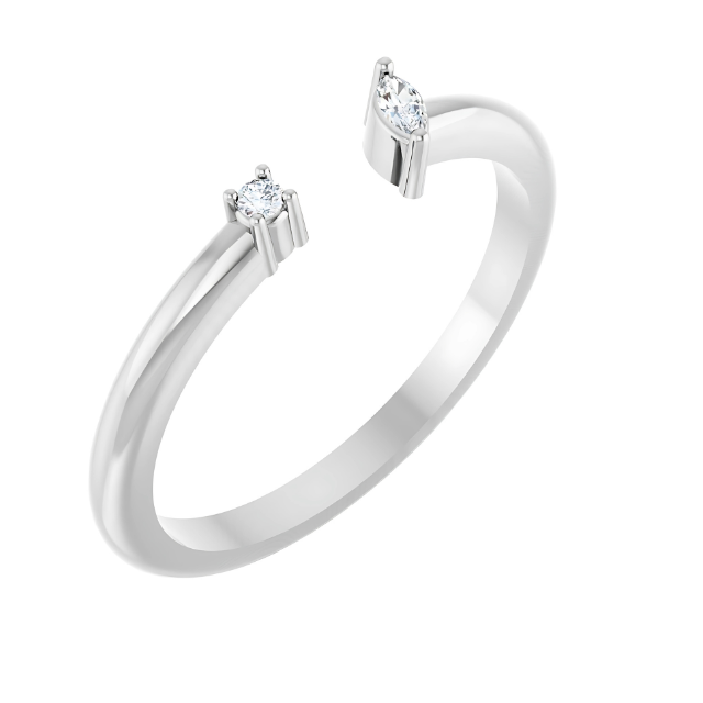 Negative Space Diamond Ring Sterling Silver