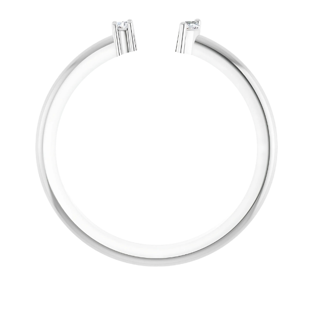 Negative Space Diamond Ring Sterling Silver