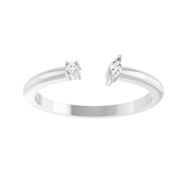 Negative Space Diamond Ring Sterling Silver