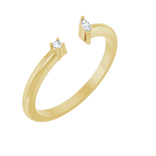 Negative Space Diamond Ring 14k Gold
