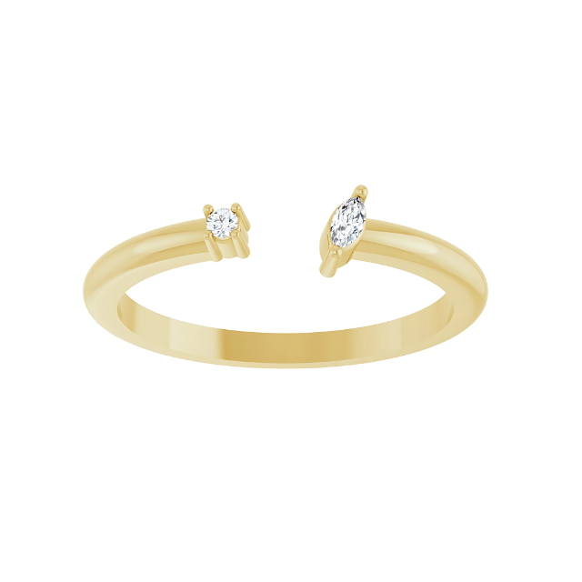 Negative Space Diamond Ring 14k Gold