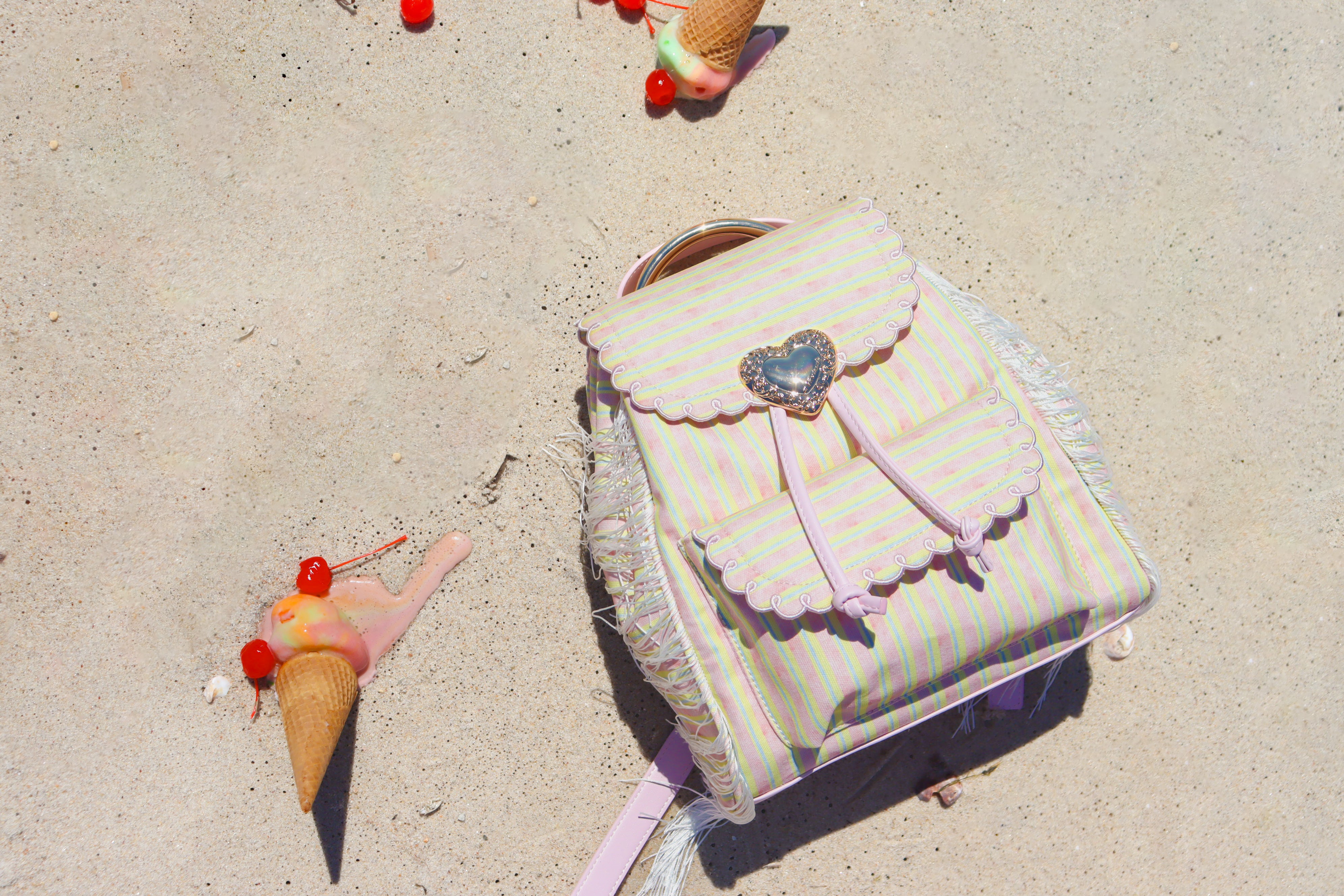 Seaside Sweetheart Backpack in Pastel Stripes