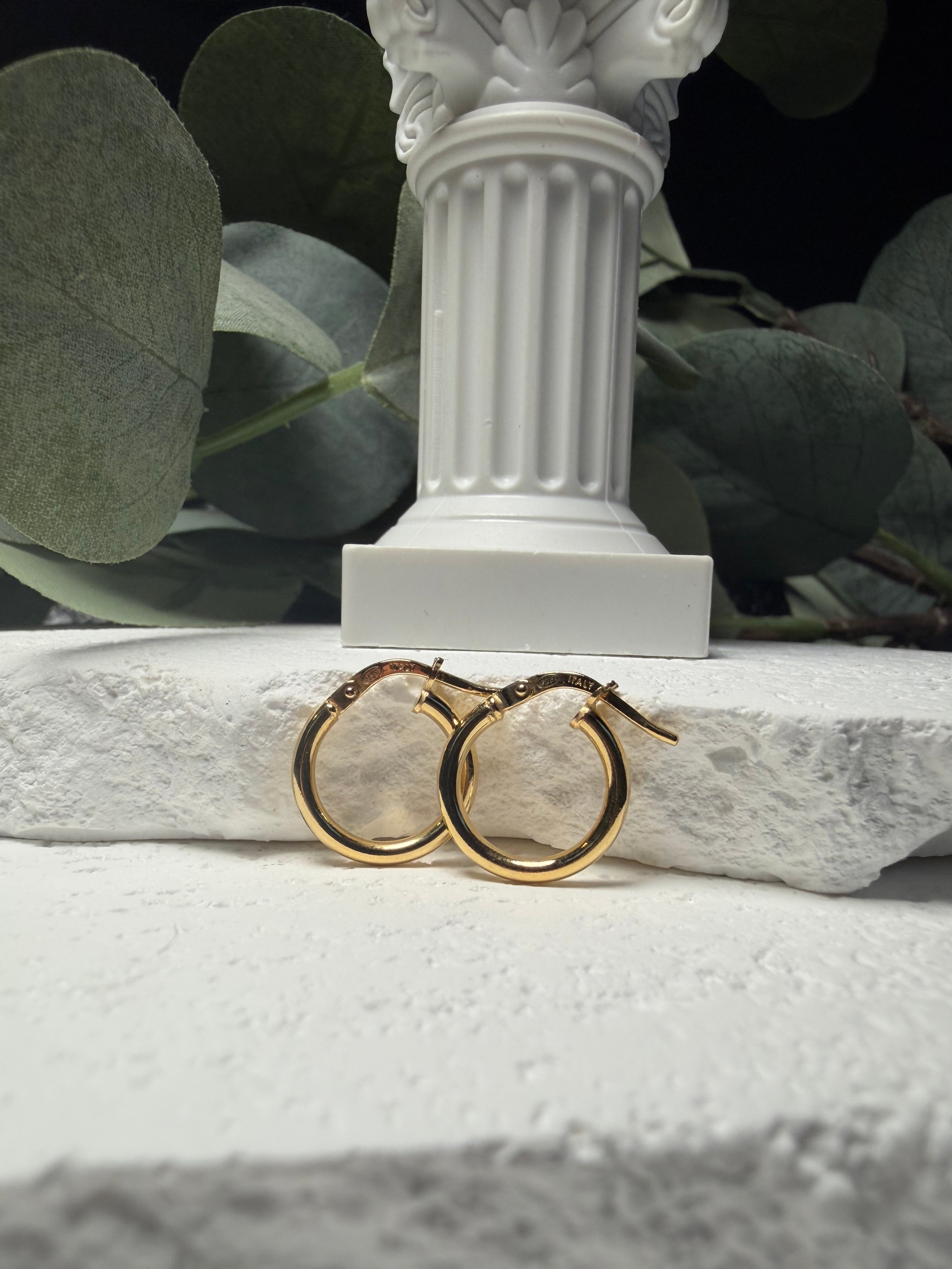 Everyday Essential, Gold Over Sterling Silver Classic Hoops