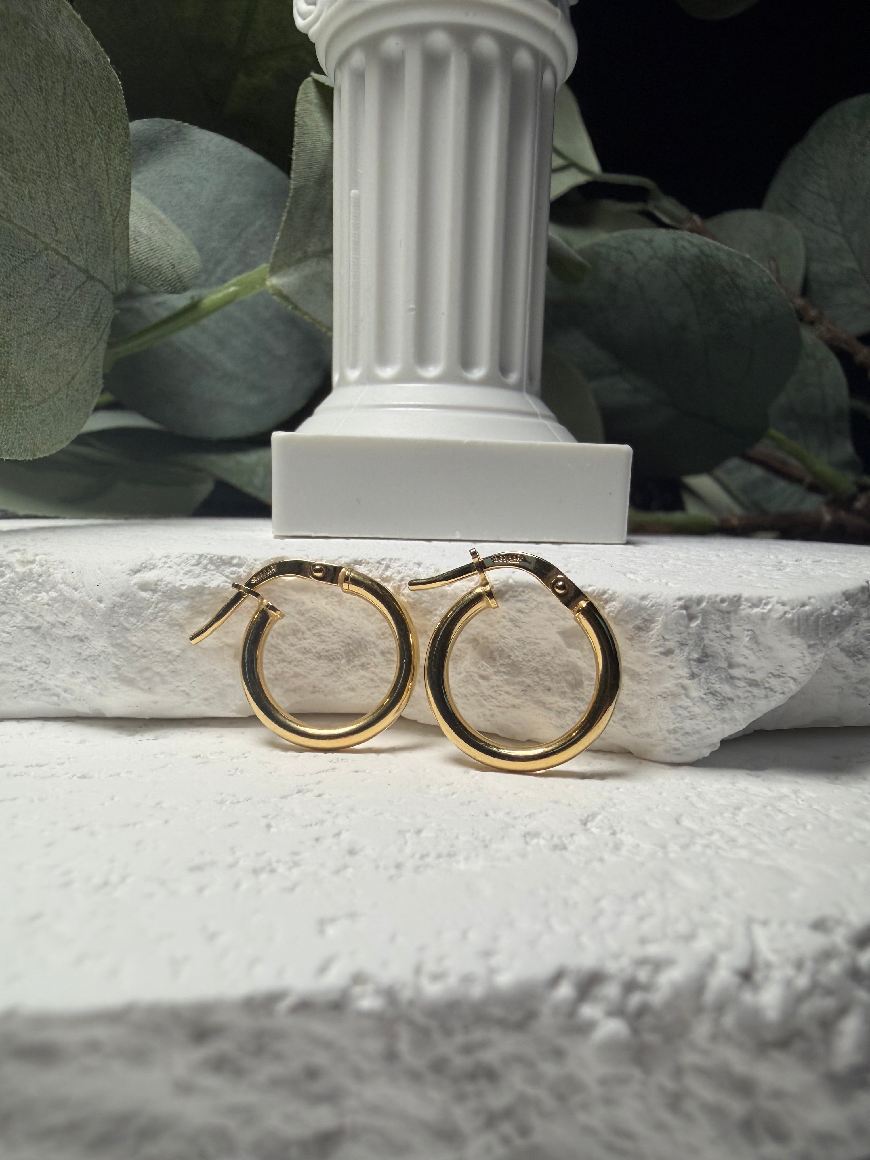 Everyday Essential, Gold Over Sterling Silver Classic Hoops