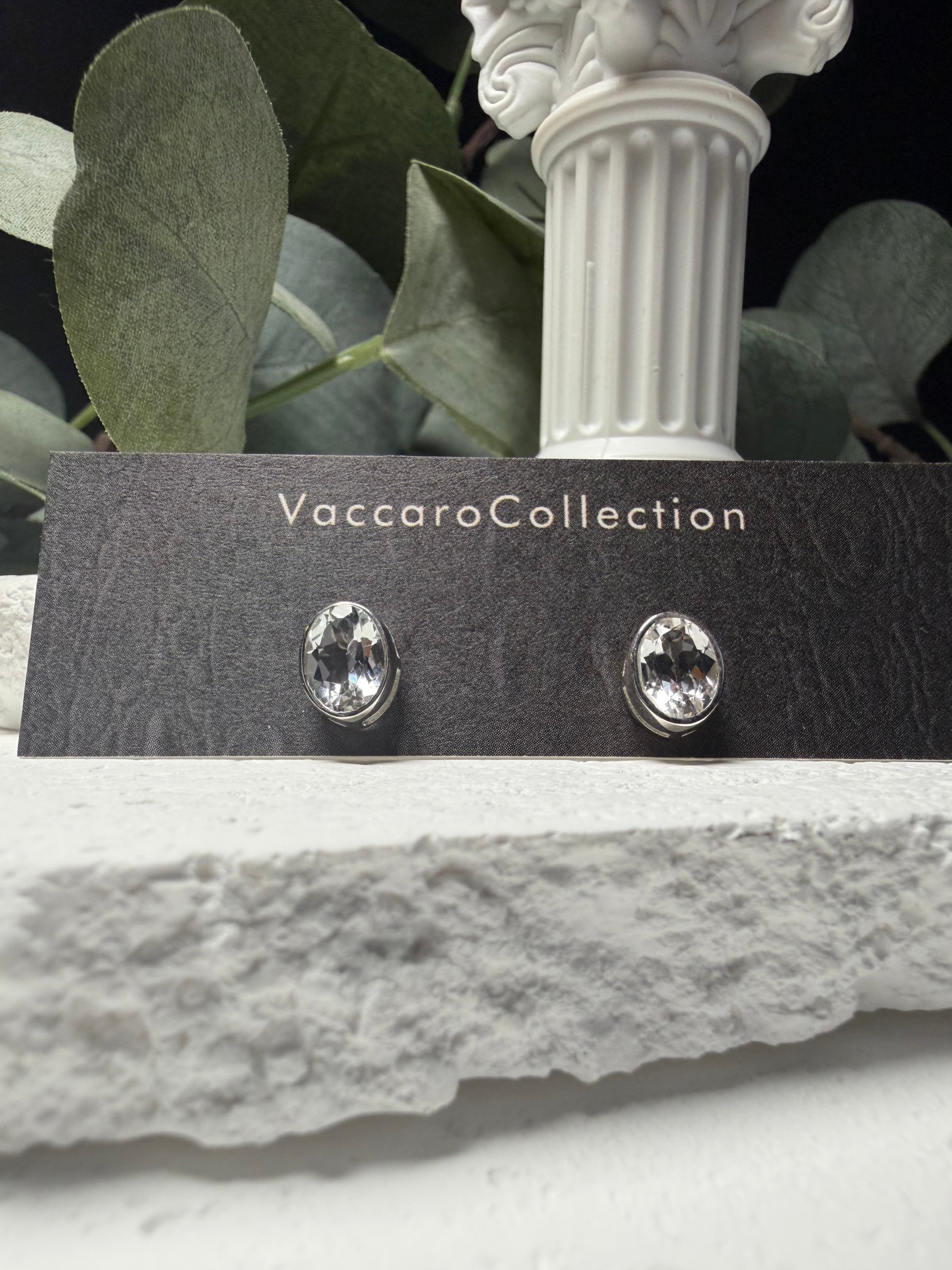 Bold Brilliance, Sterling Silver Oval White Topaz Studs
