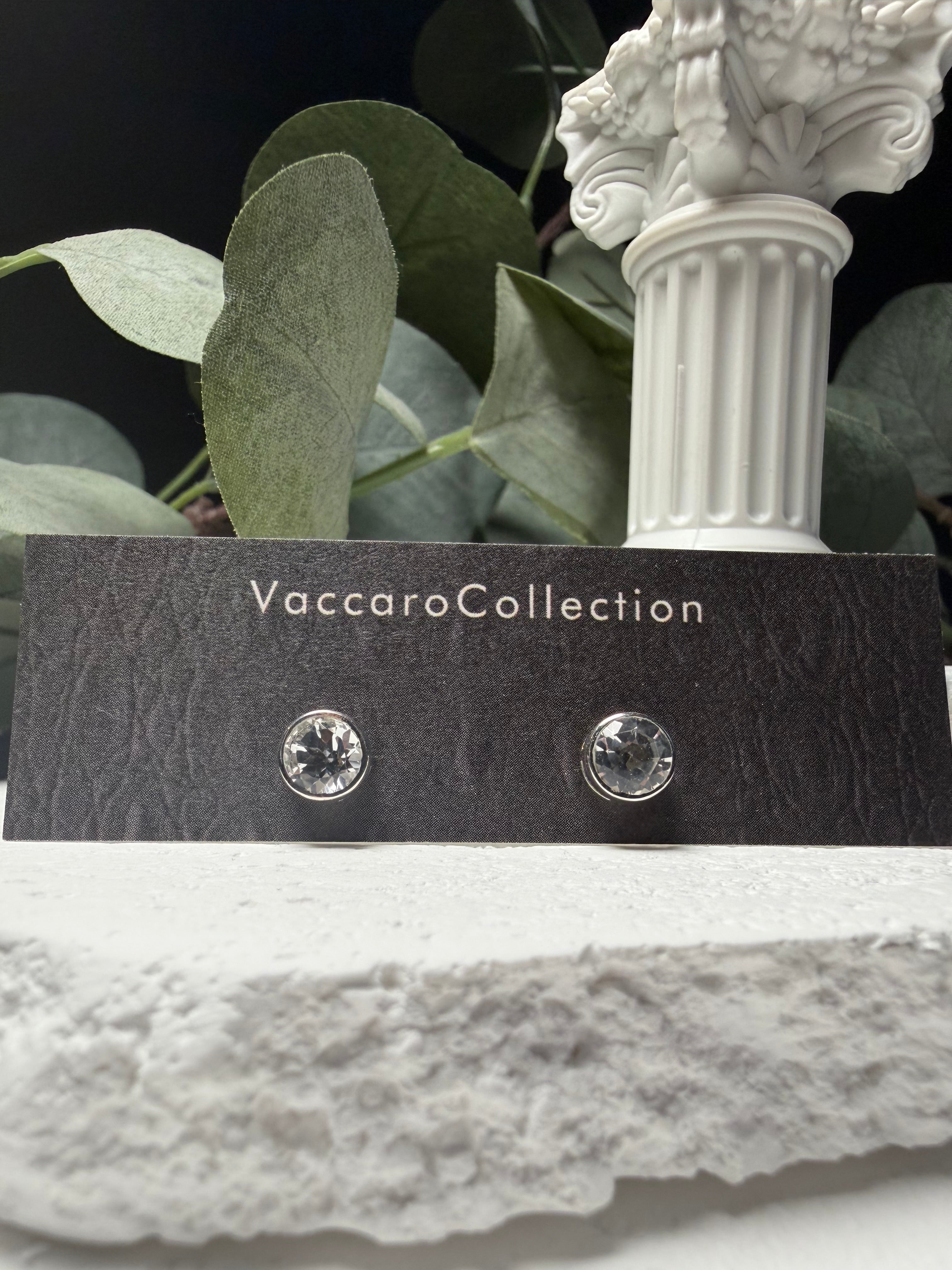 Classic Sparkle, Sterling Silver Round White Topaz Studs