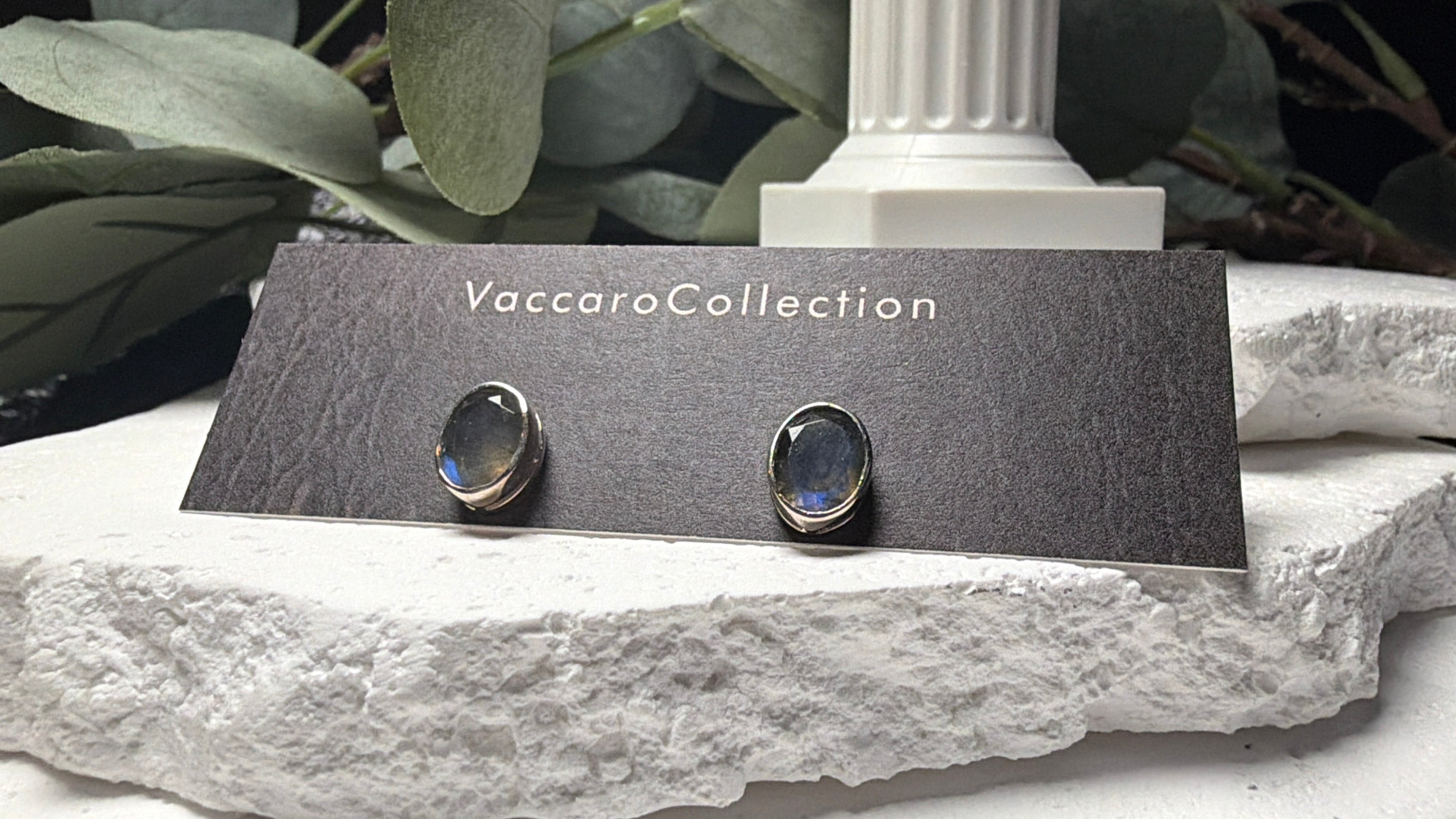 Flash of Blue, Sterling Silver Labradorite Stud Earrings