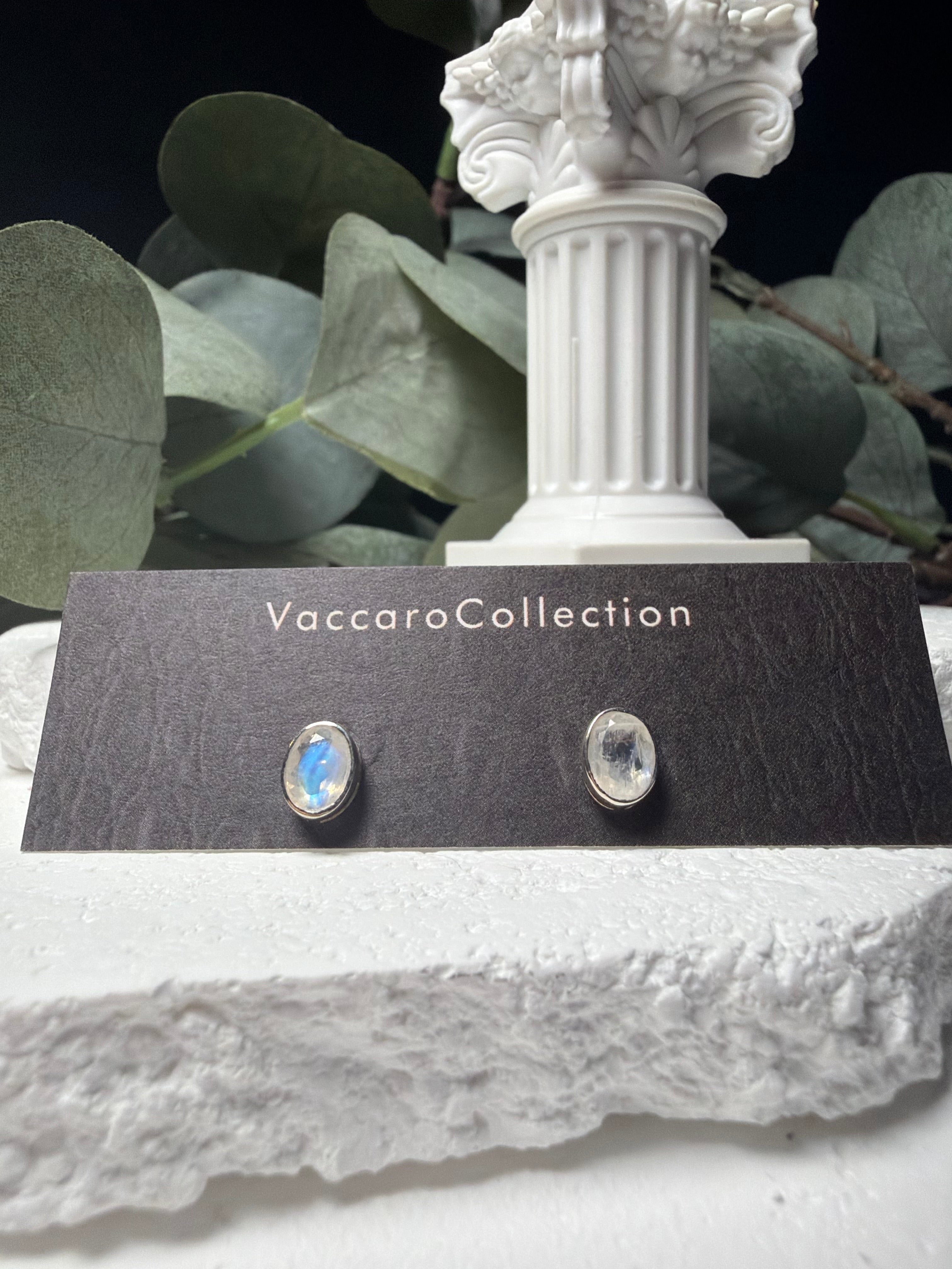 Moonlit Glow, Sterling Silver Moonstone Stud Earrings