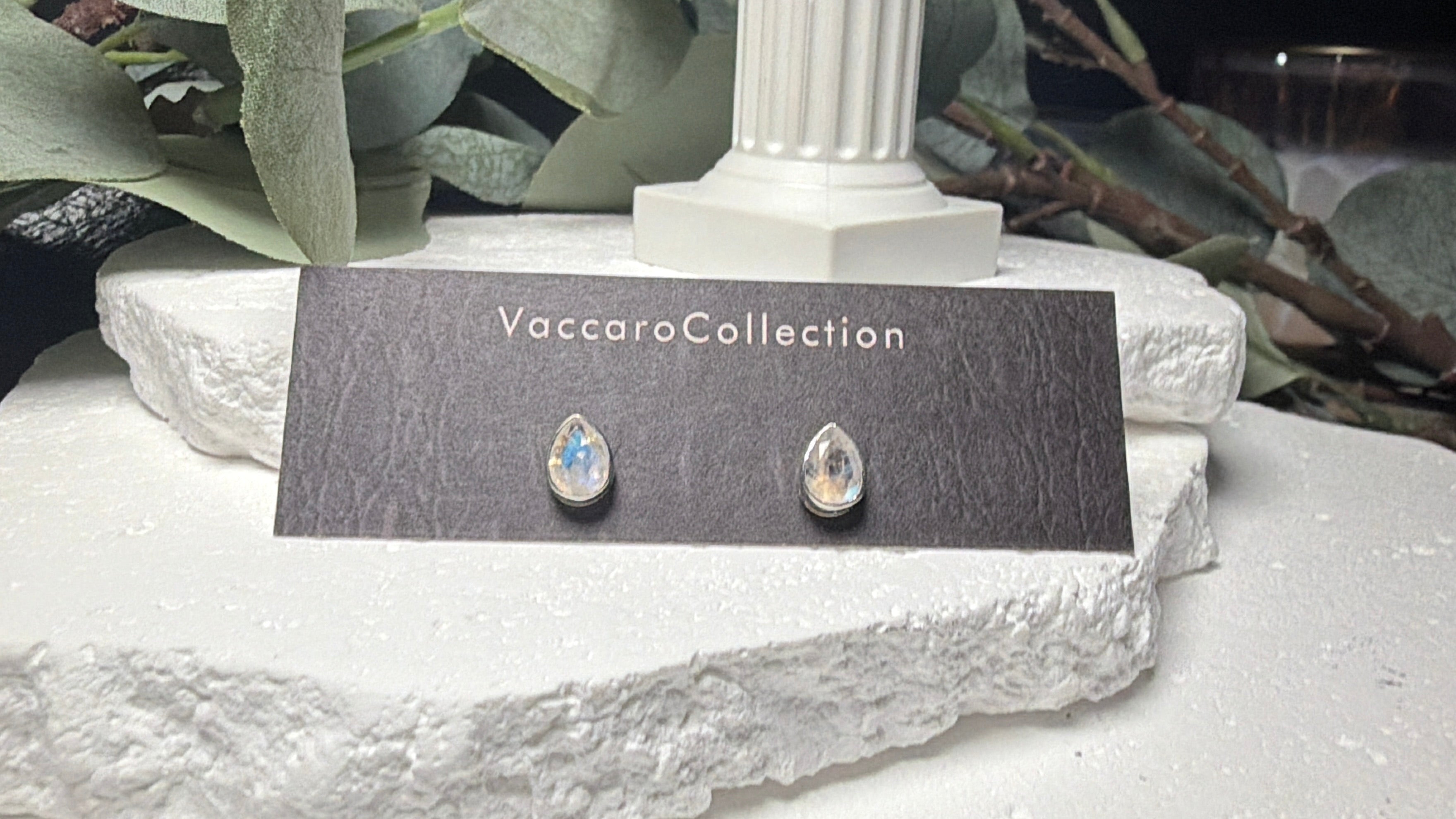 Soft Glow, Sterling Silver Moonstone Teardrop Studs