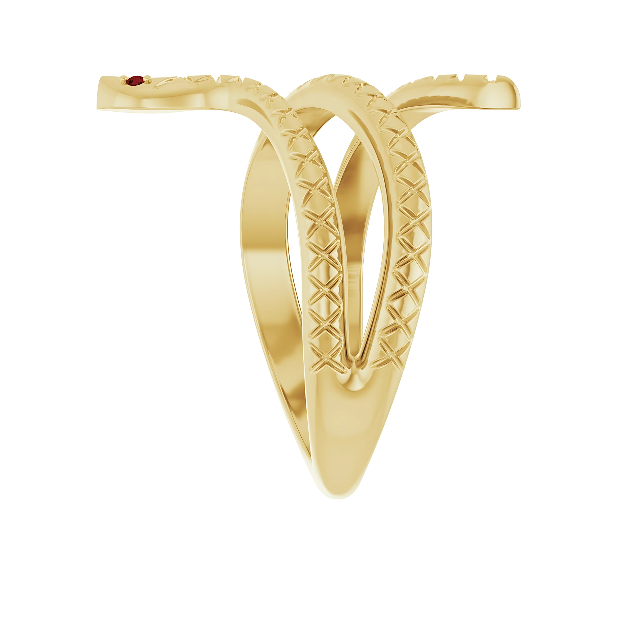 Garnet Snake Ring 14k Gold