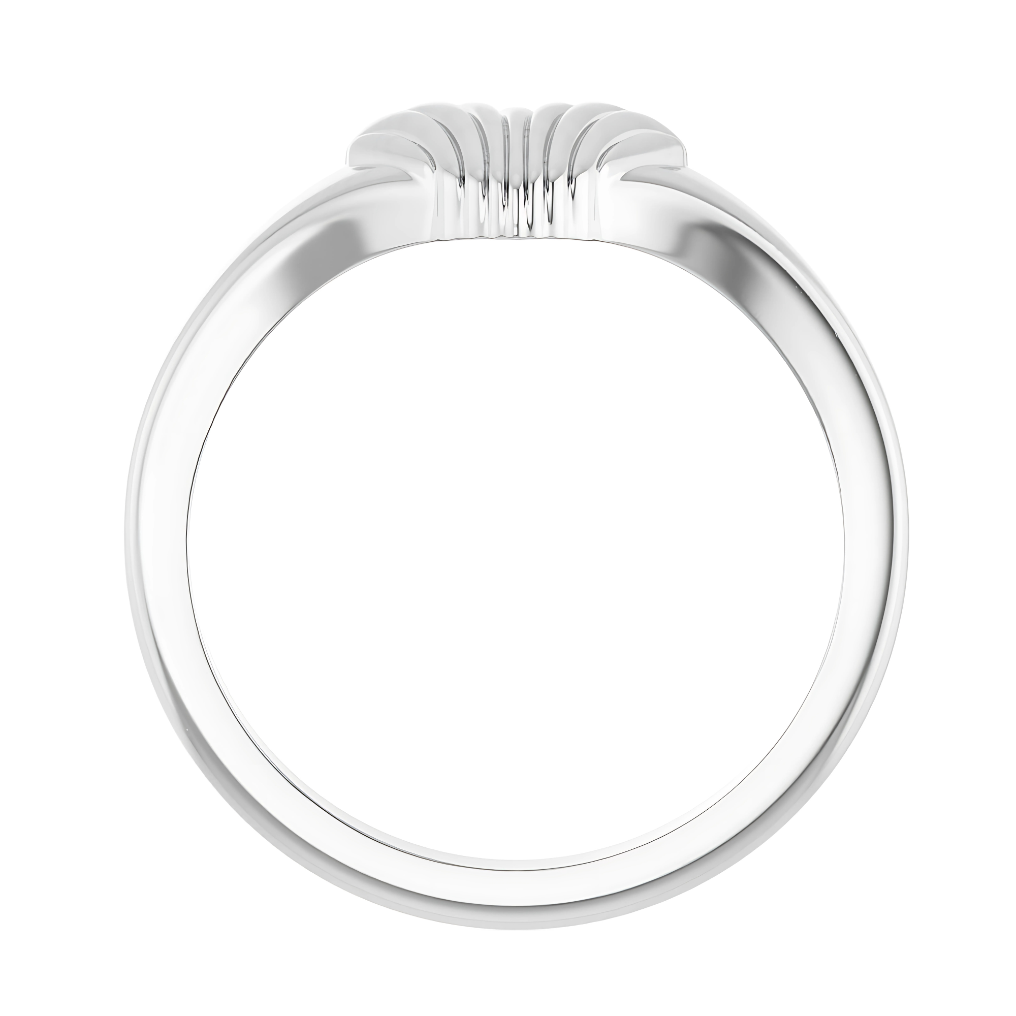 Ribbed Heart Ring Sterling Silver