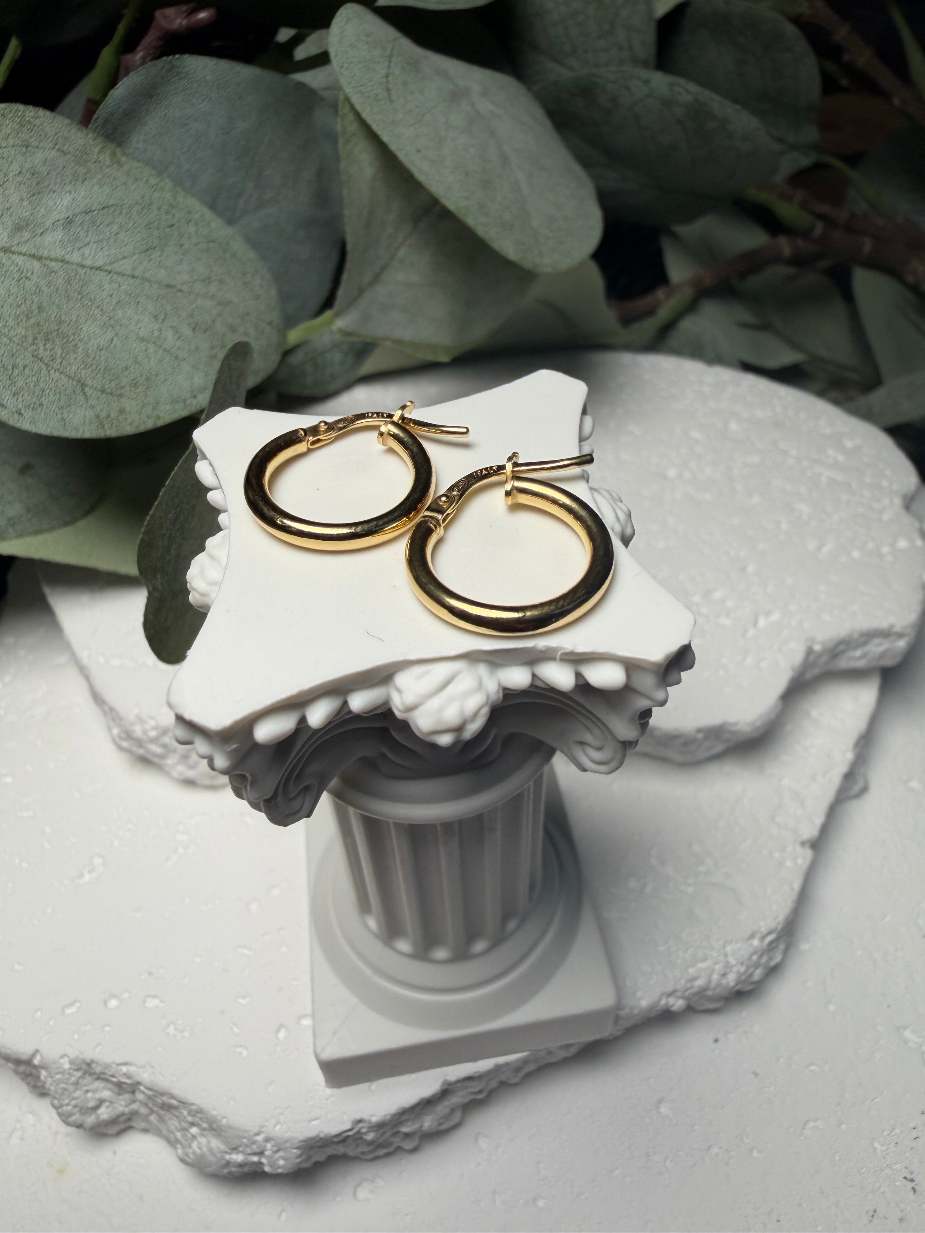 Everyday Essential, Gold Over Sterling Silver Classic Hoops