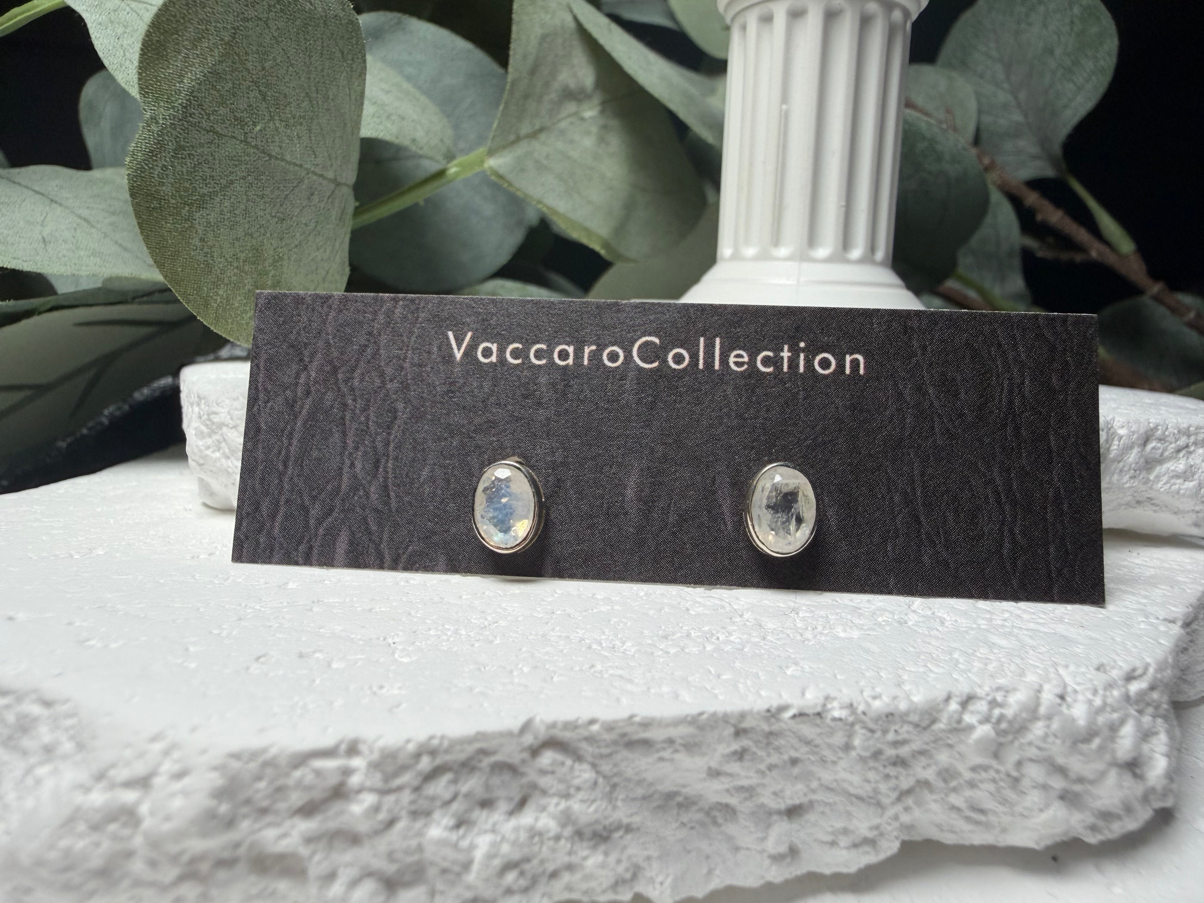 Moonlit Glow, Sterling Silver Moonstone Stud Earrings
